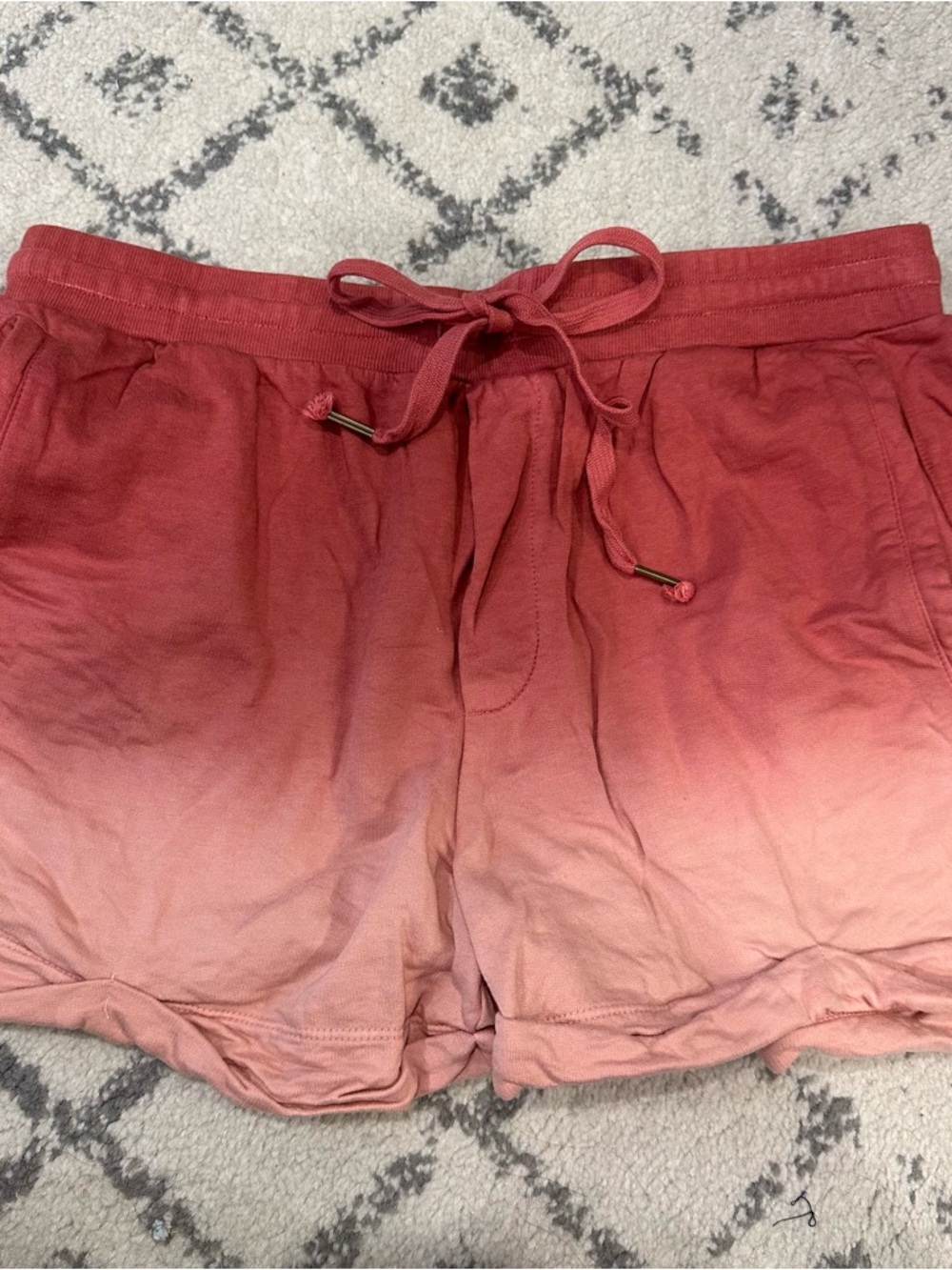 Young Fabulous & Broke Ombre Drawstring Athletic Shorts - Rose to Blush. Size M